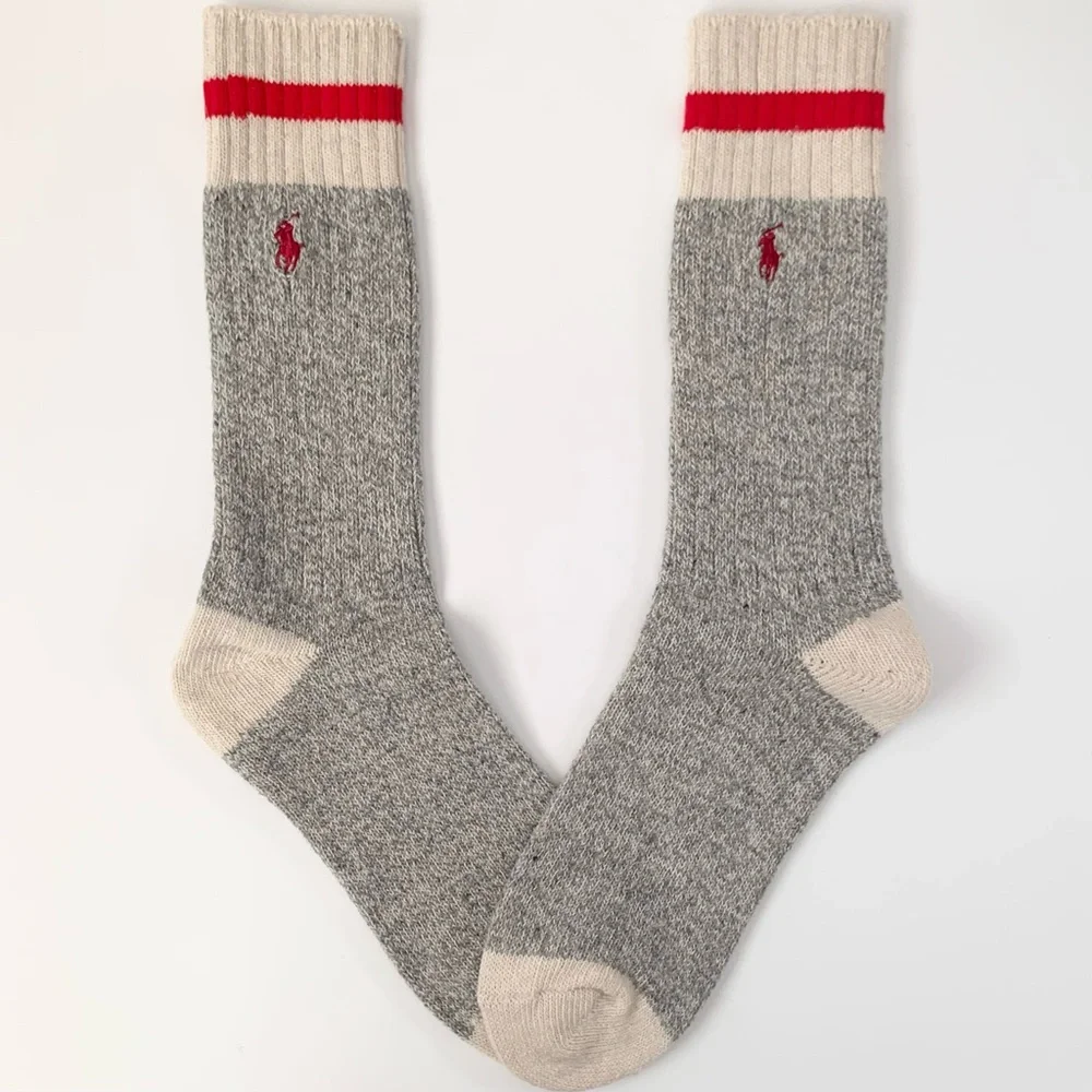 Long thick wool blend ragg boot socks (vintage sock monkey style)